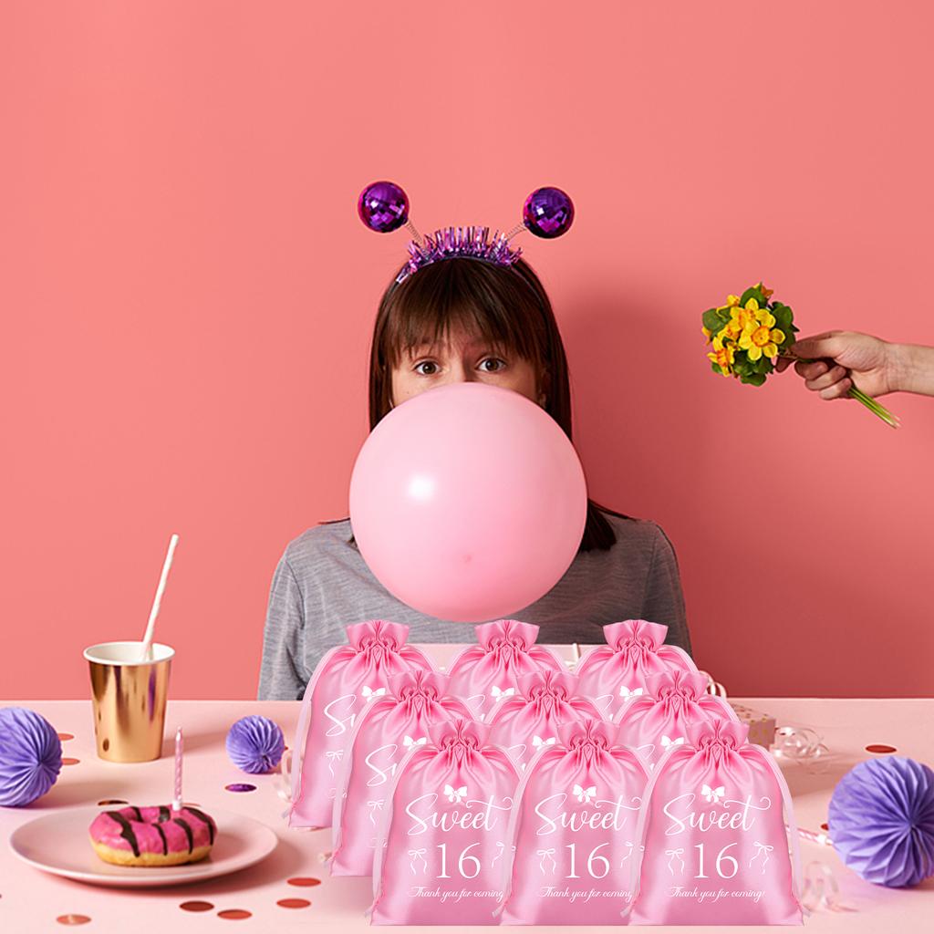 Fionupi 36 Adet Pembe Fiyonk Tatlı 16. Doğum Günü Hediyelik Çantaları Kız Çocukları İçin Coquette 16 Doğum Günü Hediyelikleri Misafirler İçin Yeniden Kullanılabilir Takı Şeker B