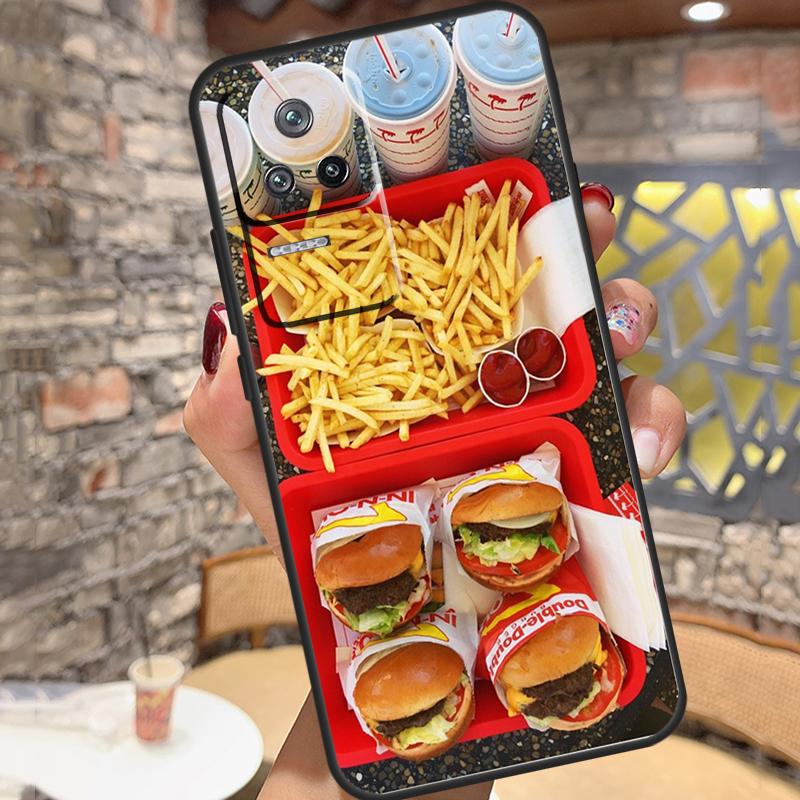 

French Fries Burger Pizza Case For Xiaomi 15 14 13 Ultra 11T 12T 13T 14T Pro POCO X7 X6 Pro X3 X5 M6 F5 F6 Pro Cover Xiaomi 15