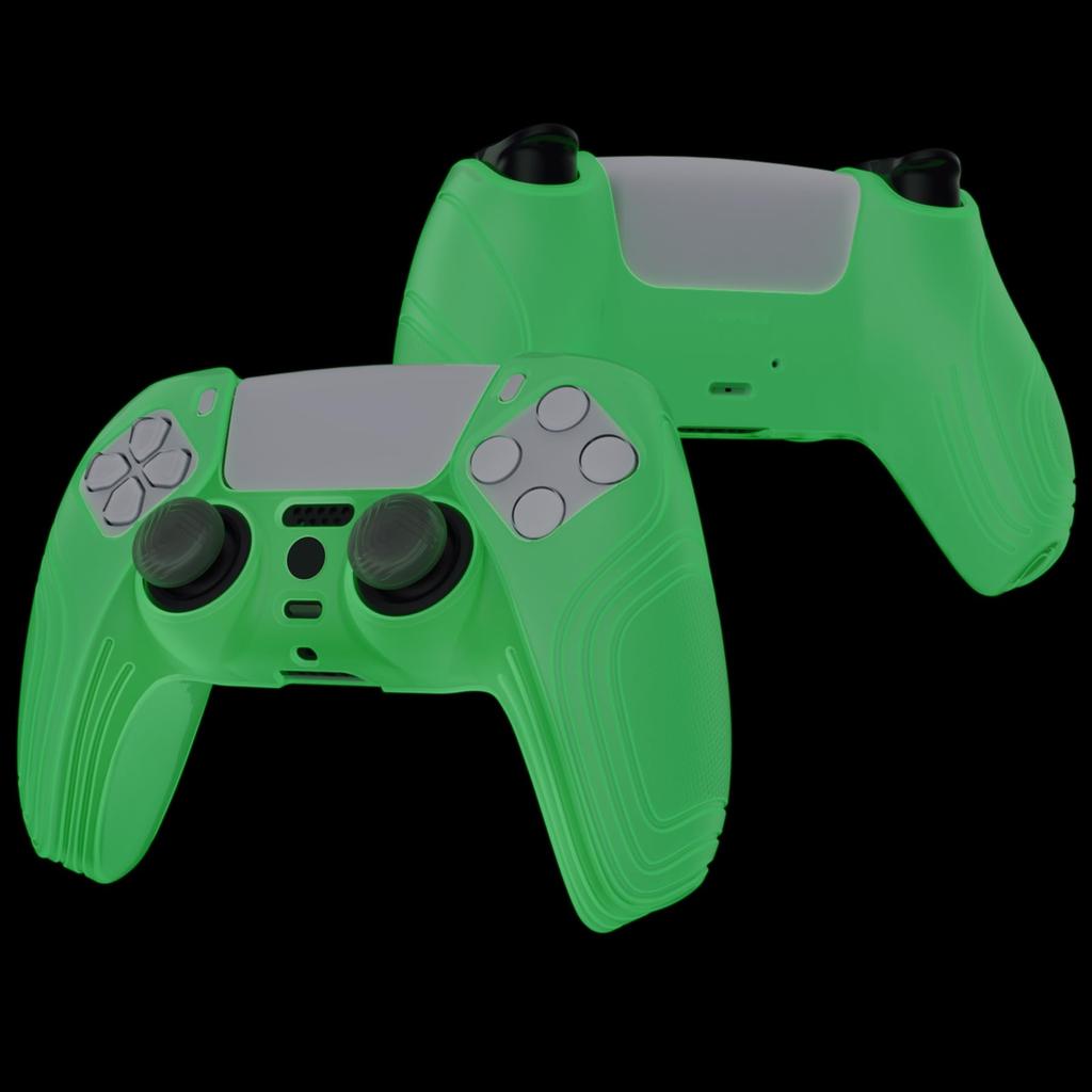EXtremeRate Schutzhülle für PlayVital PS5-Controller, Silikon-Skin, ergonomische Schutzhülle aus weichem Gummi für PS5-Controller mit Thumb-Stick-Kappe