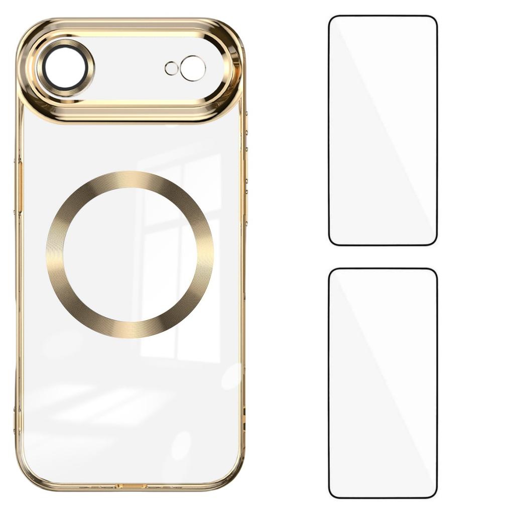 Für iPhone 17 Air Magnetische Hülle WANLONFENG WX Serie TPU Handyhülle mit 2 Stück Schutzfolie/Objektivfolie