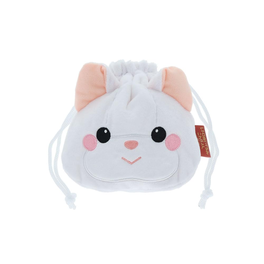 Sunstar Stationery Retro Plush Toy Collection, Yoshitoku Goods, Drawstring Bag, Creamy Cat Plush Toy, S2338149