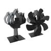 Self Powered Portable 6 Blade Aluminum Stove Fan Quiet Operation Efficient Heat Distribution for Home Fireplace