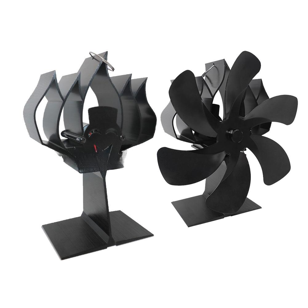 Self Powered Portable 6 Blade Aluminum Stove Fan Quiet Operation Efficient Heat Distribution for Home Fireplace