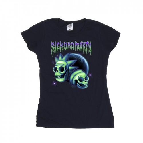 Rick And Morty Womens/Ladies Space Skull Cotton T-Shirt