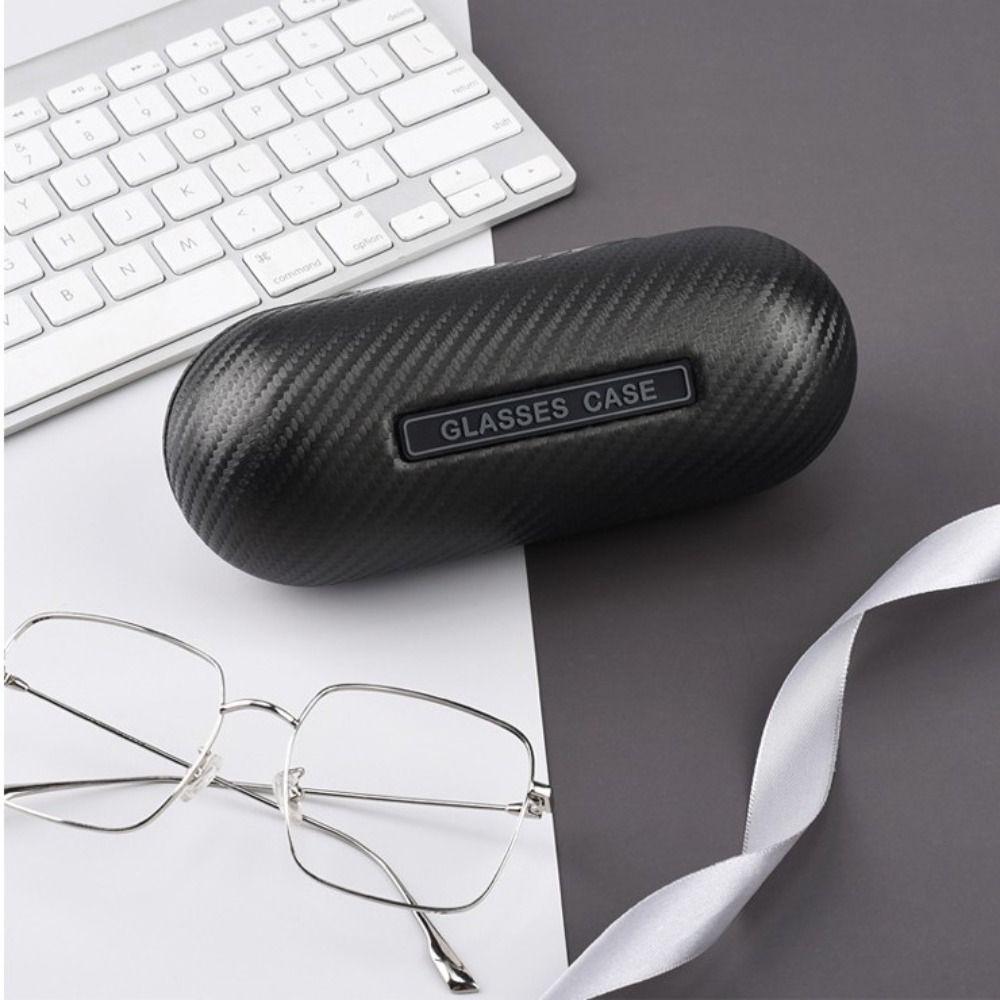 Black Leather Eyewear Case Carbon Fiber Glasses Storage Box Fashion Glasses Box  Travel