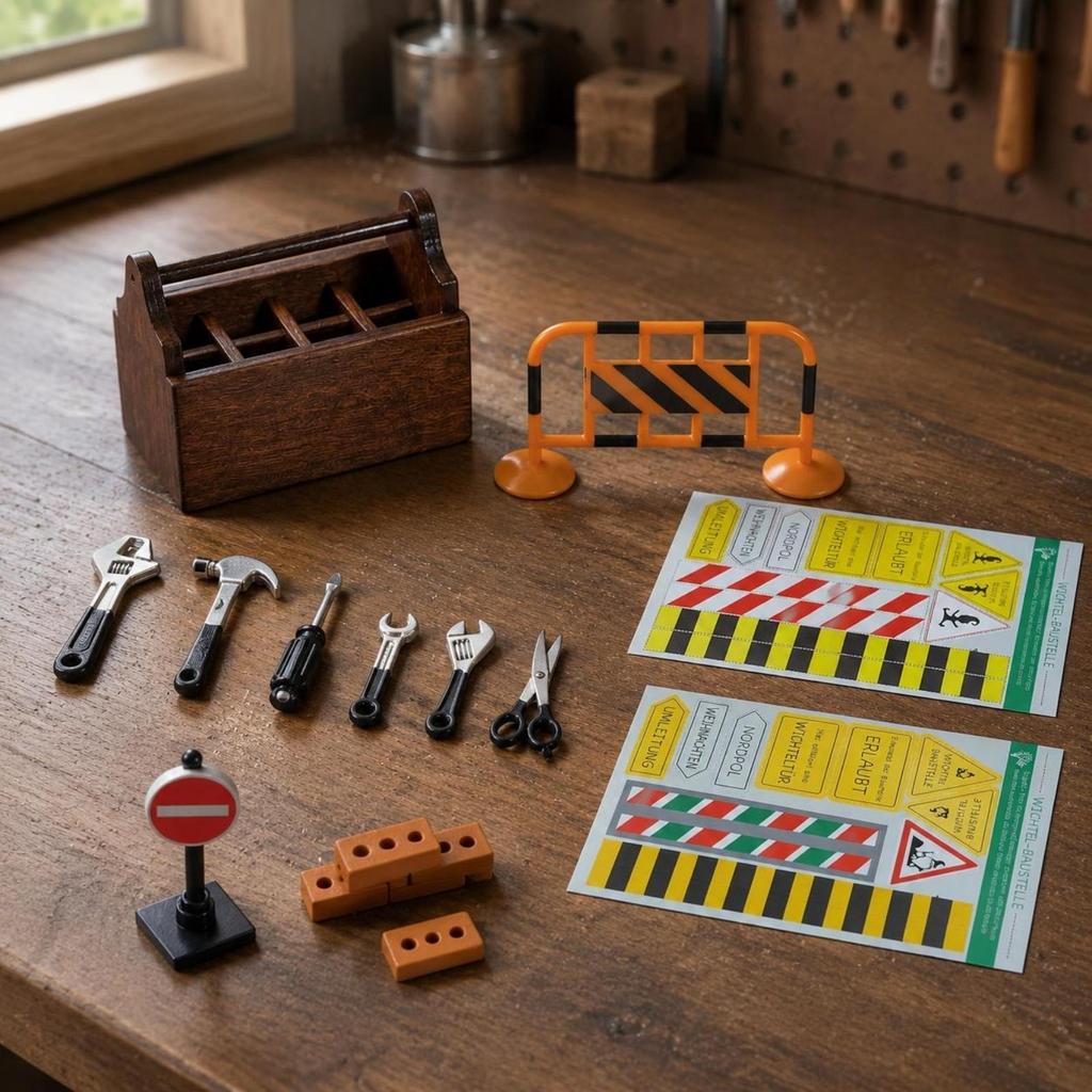 39 Pieces 1/12 Scale Dollhouse Tool Set Realistic Design Mini Metal Kit
