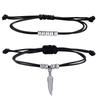 Men's Stylish Black Rope Chain Ankle Bracelets for Boys,Waterproof Stainless Steel Feather Beads Charm Anklet,Foot Gifts Jewelry