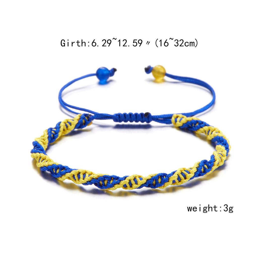 Charm Yellow Blue Ukraine Bracelets For Women Men Handmade Woven String Ukrainian Flag Color Bracelet Couple Friendship Jewelry
