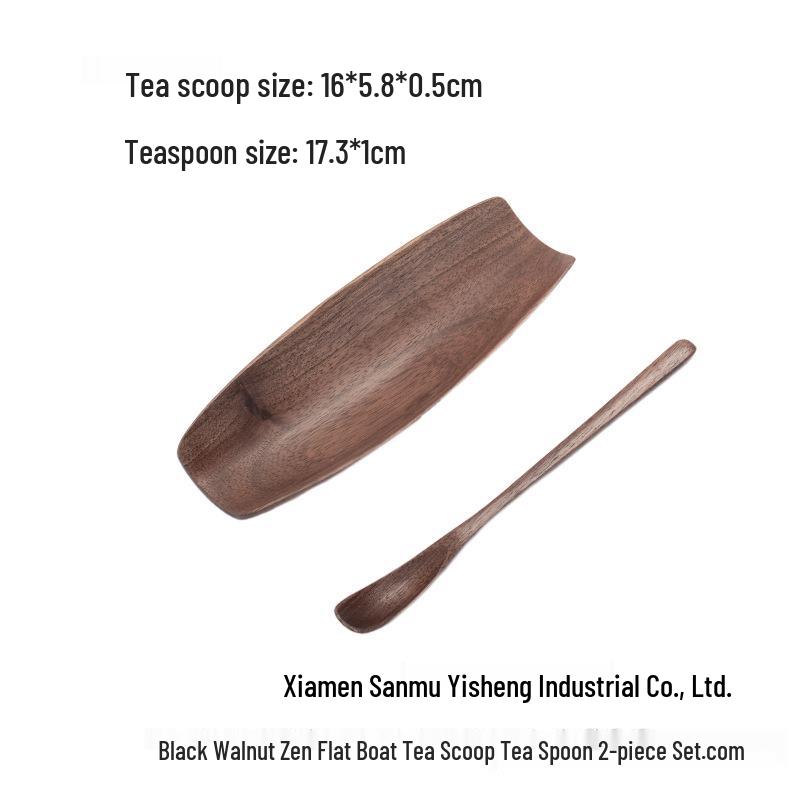 

Набор чайных ложек и банок из дерева черного ореха - Дзен Кунг-фу Чайная мешалка и набор