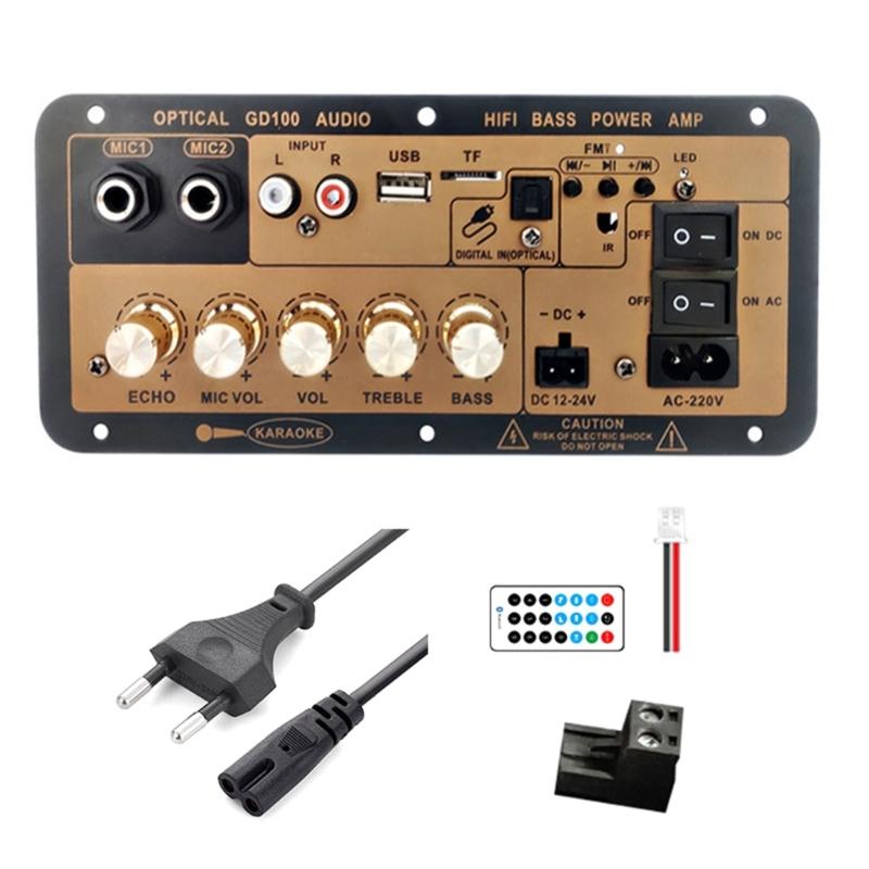 

GD100 100W Bluetooth-compatible Amplifier Board for Home Auditory with Optical Output for HiFi Sound Karaoke Amplifier 1