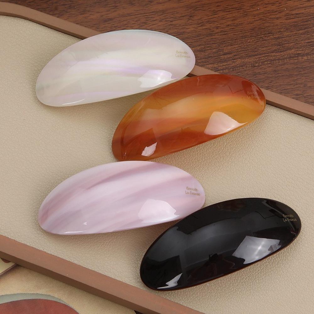 Oval Spring Clip Gold Label Straight Clip Fashionable Ponytail Clip  Women