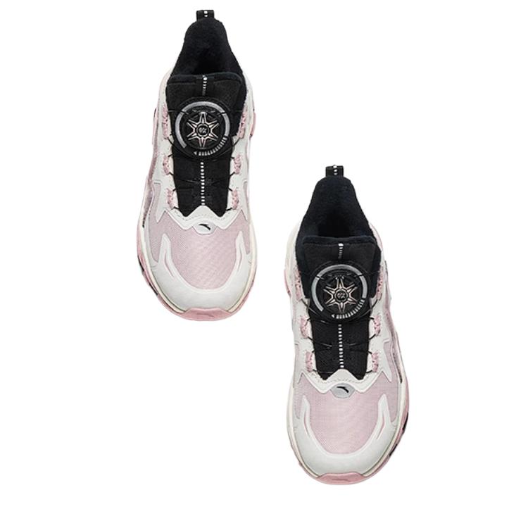 Anta Kids Sports Comfortable Fashion Non-Slip Shock Absorbing Warm Low-Top Casual Shoes Kids Casual Shoes Soft-Pink Ivory-White Silver 322449978-1