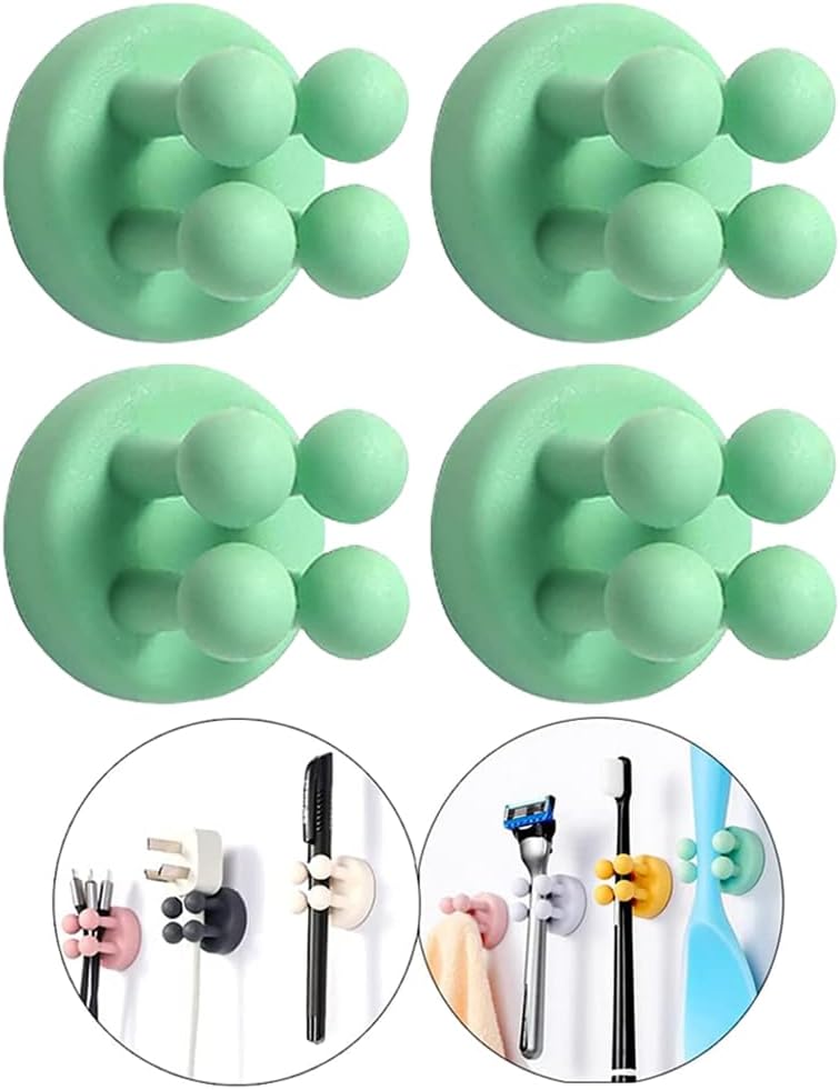 Silicone Toothbrush Holders Waterproof Self Adhesive Multi-Function Hooks Toothbrush Holders