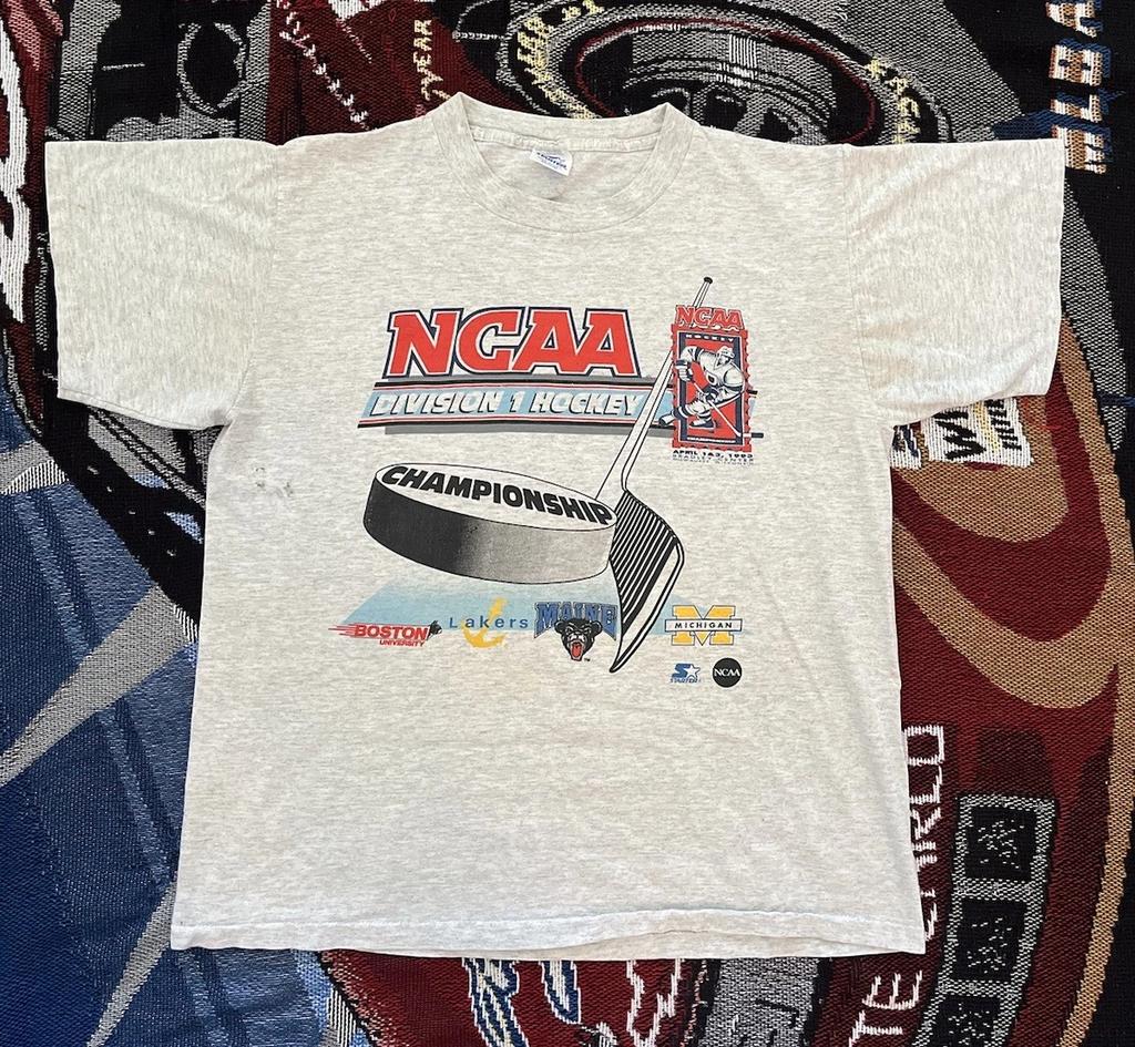 Vintage NCAA Hockey Championship Division I Shirt Starter 1993 Medium 21.5x26