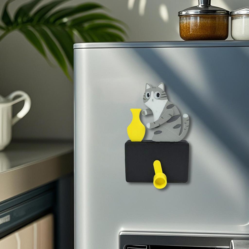 3D Cat Whisker Holder Refrigerator Magnet Pet Memorial Keepsake for Kitchen Office Locker Memo Board Garage Washing Machine
