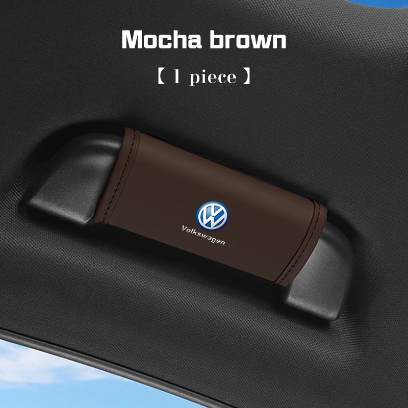 For VW R Leather Car Roof Handle Protective Cover Pull Gloves Accessories Arteon CC Passat Polo Golf Magotan Jetta T-Roc Taigo Zj3