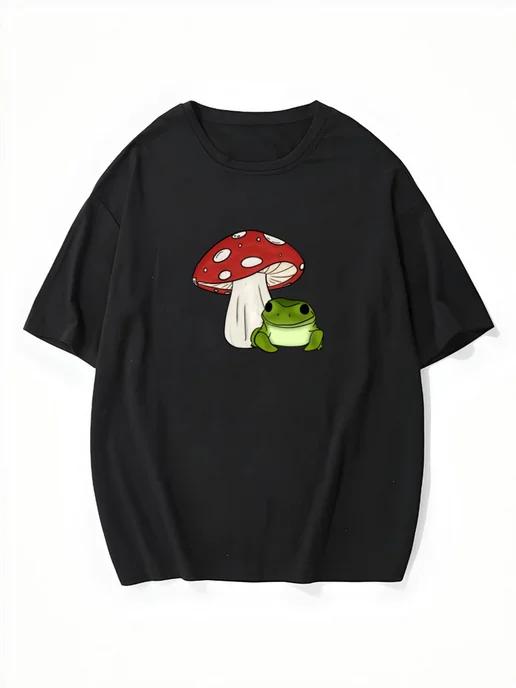 Oversized T-shirt with mushroom print 2XL