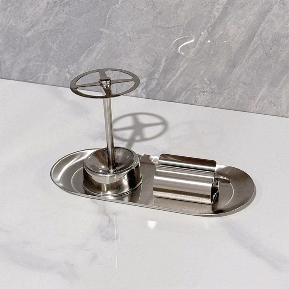 3pcs/Set Stainless Steel Toothpaste Rack Rustproof Bathroom Storage Shelf Bathroom Counter