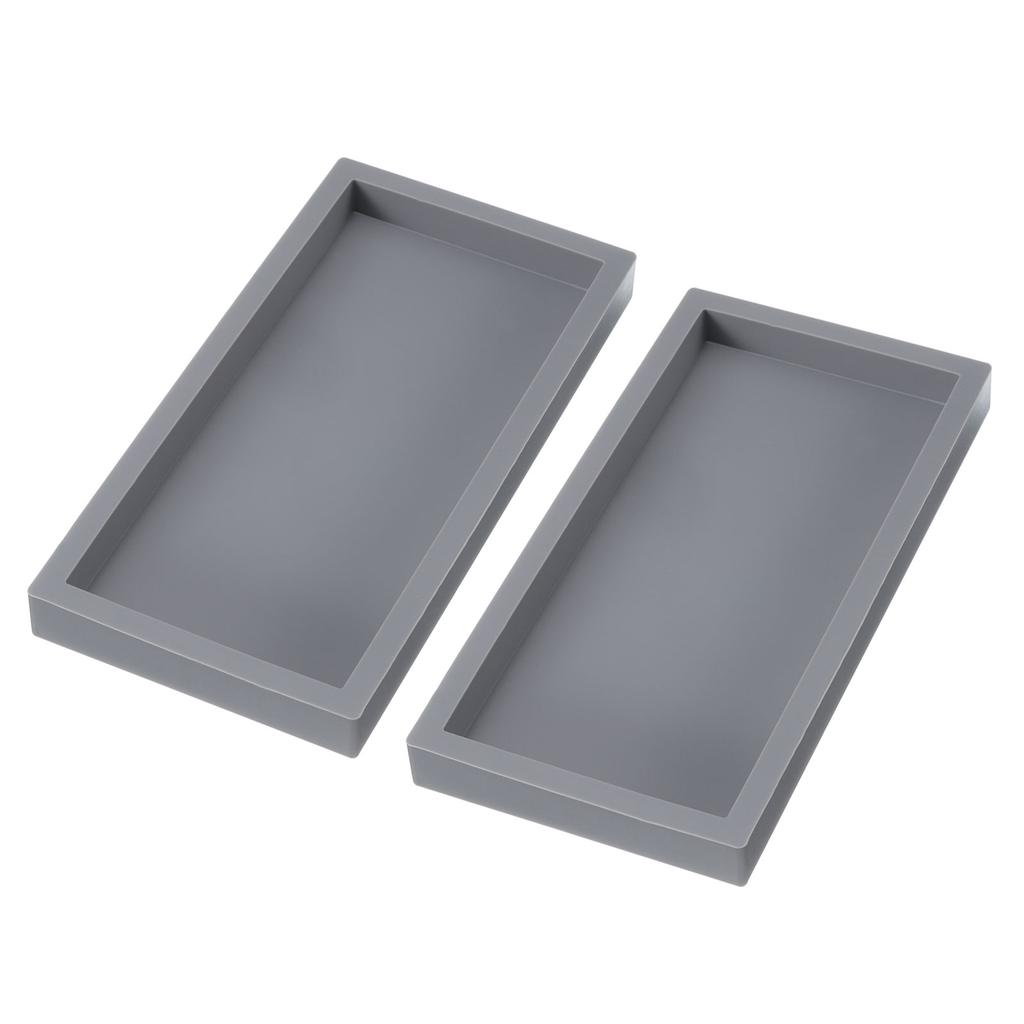 Bathroom Vanity Trays Silicone Bathroom Tray Shatterproof Durable Rectangle Bathroom Tray for Restroom Dresser Kitchen 1/2pcs