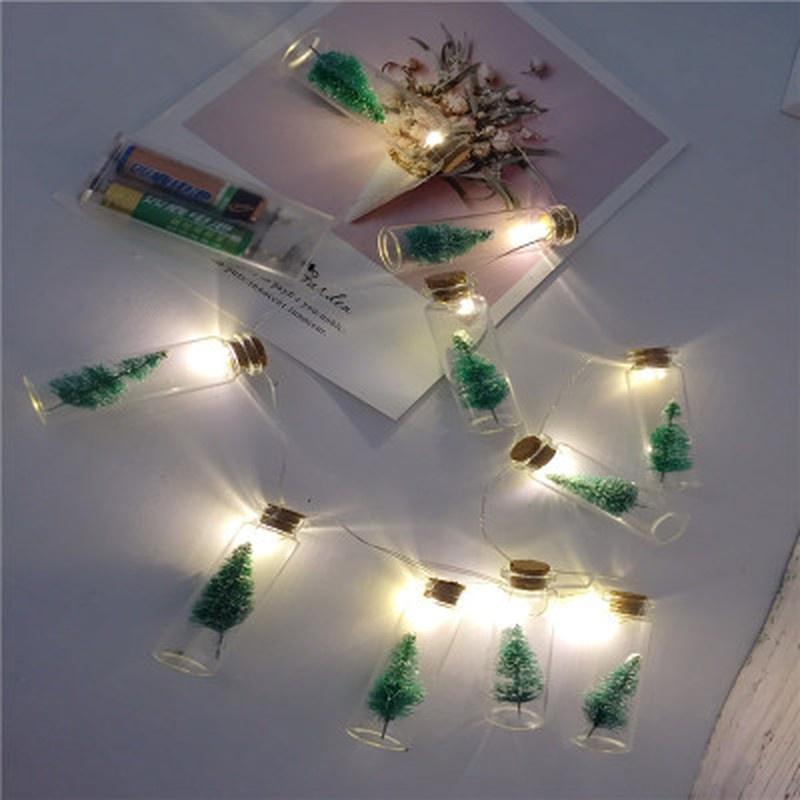 1M 10pcs Mini Christmas Tree LED String Lights Pendant Xmas Decorations for Home New Year Gift