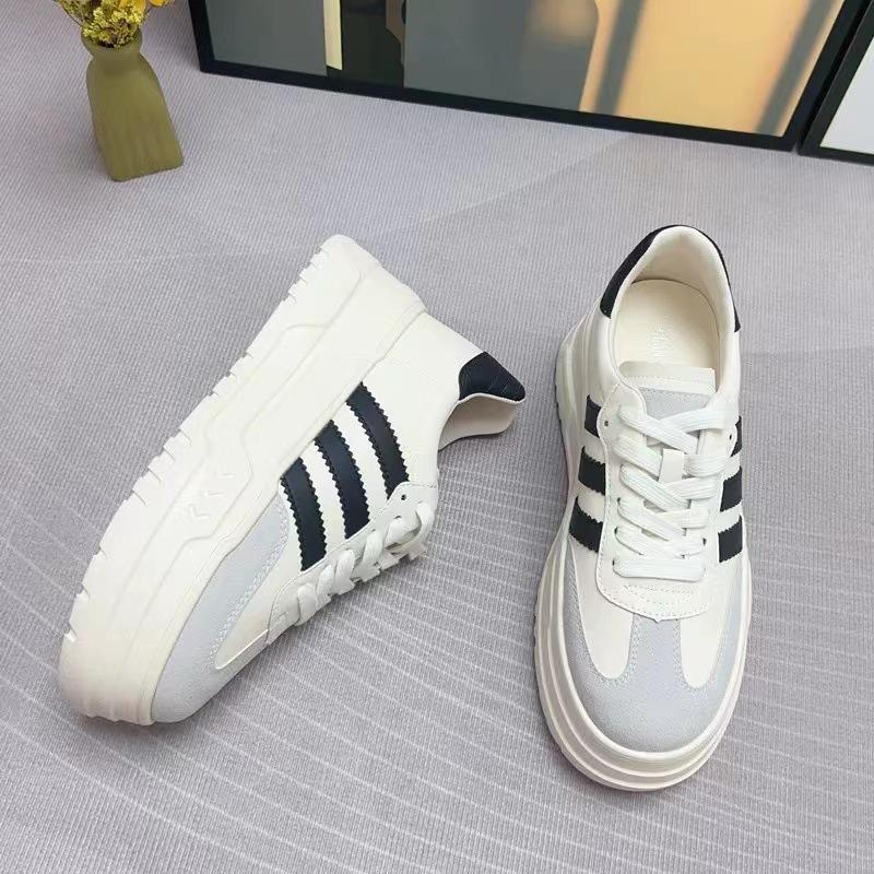 

Внутренняя платформа с усилением Немецкие кроссовки женские 2025 осень новые интернет знаменитости спортивная обувь повседневная студенческая обувь для скейтбординга белые туфли 35 чёрный