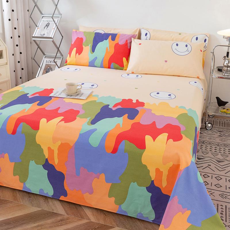 Wholesale 100% cotton old coarse cloth sheets pure cotton kang single three-piece set single piece soft mat student dormitory mat