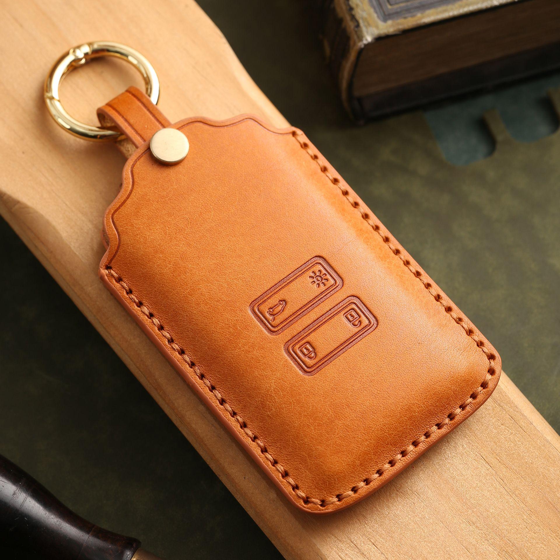 

Customized for Dongfeng Renault Corregia key set, Corregia Renault car handmade leather protective bag buckle оранжевый