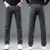 New Stretch Jeans Men's Regular Classic Business Slim Trousers Black Blue Straight Male Brand Clothing Pants 28-40