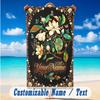 Floral Garden Theme Beach Towel Personalized Custom Name & Text Soft Quick Dry Beach Towel for Swimming Travel