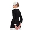 Vietnamese Embroidered Black & White Asymmetrical Neckline Dress 22289