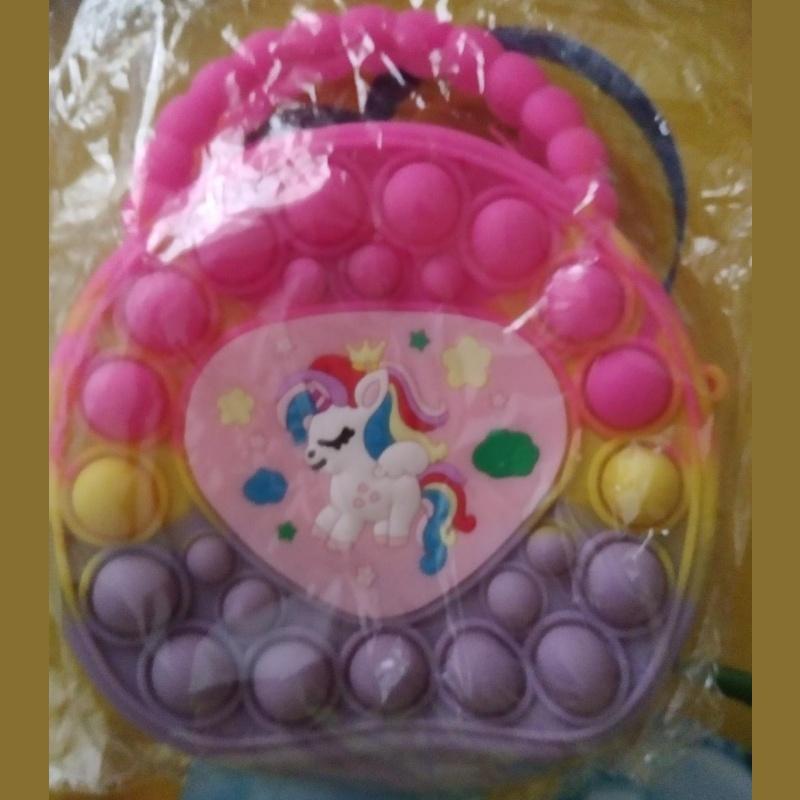 New Eliminate Rat Pioneer Bag Cartoon Unicorn Coin Purse Silicone Messenger Bag Children Fidget Toy Bubble Stress Relief Handbag