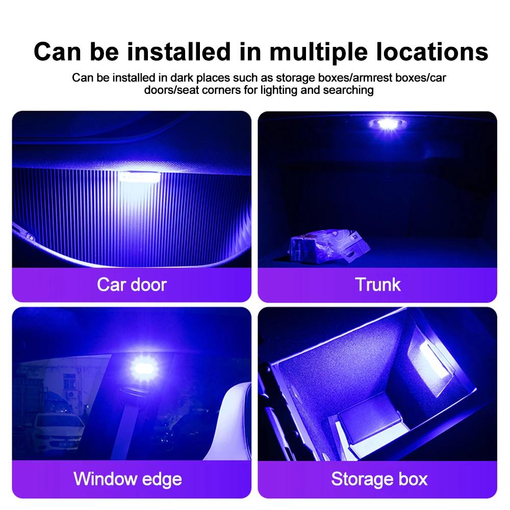 Wireless LED Car Lights Touch Light Roof Ceiling Sensor Read Lamp Multi Color Mini USB Charging Light Auto Interior Accsesories