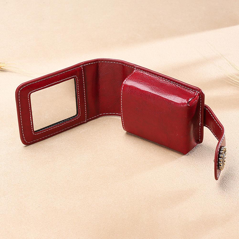 Lipstick Cosmetic Bag with Mirror Women Travel Makeup Pattern Pouch Pu Storage Mini Bag Makeup L2M7