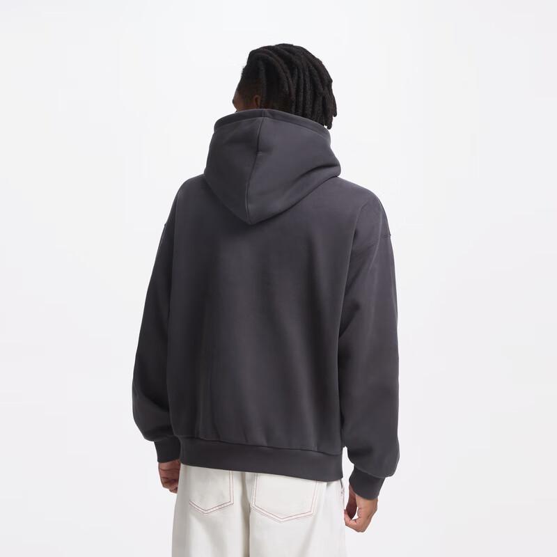 Gap Unisex Kariertes Logo Carbonfleece Kapuzensweatshirt 609221