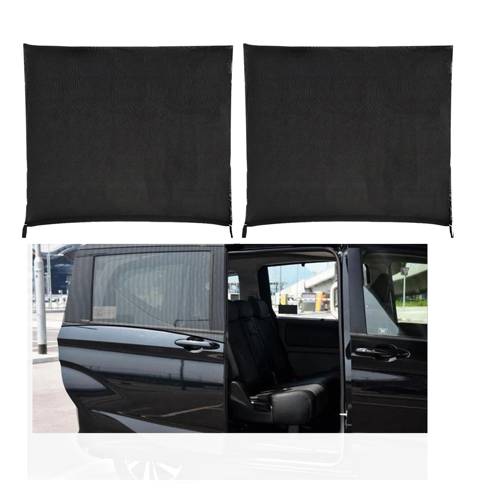 

JANLOFO Car Screen Door, Sliding Door, 2 Pieces, Car Screen Door, Insect Repellent Net, Width approx. 110 x чёрный