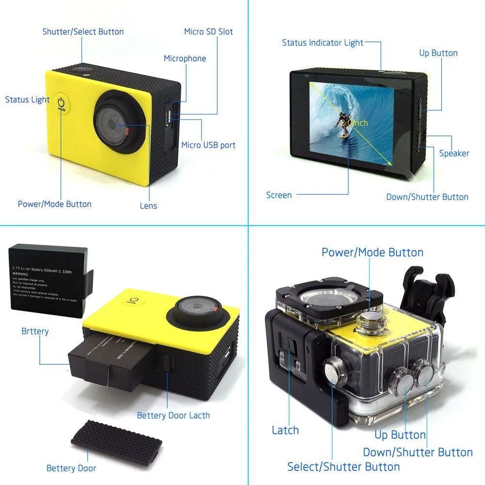 Full HD 1080P Underwater Waterproof Camcorder Ultra Sport Camera Security Action Camera  Cycling