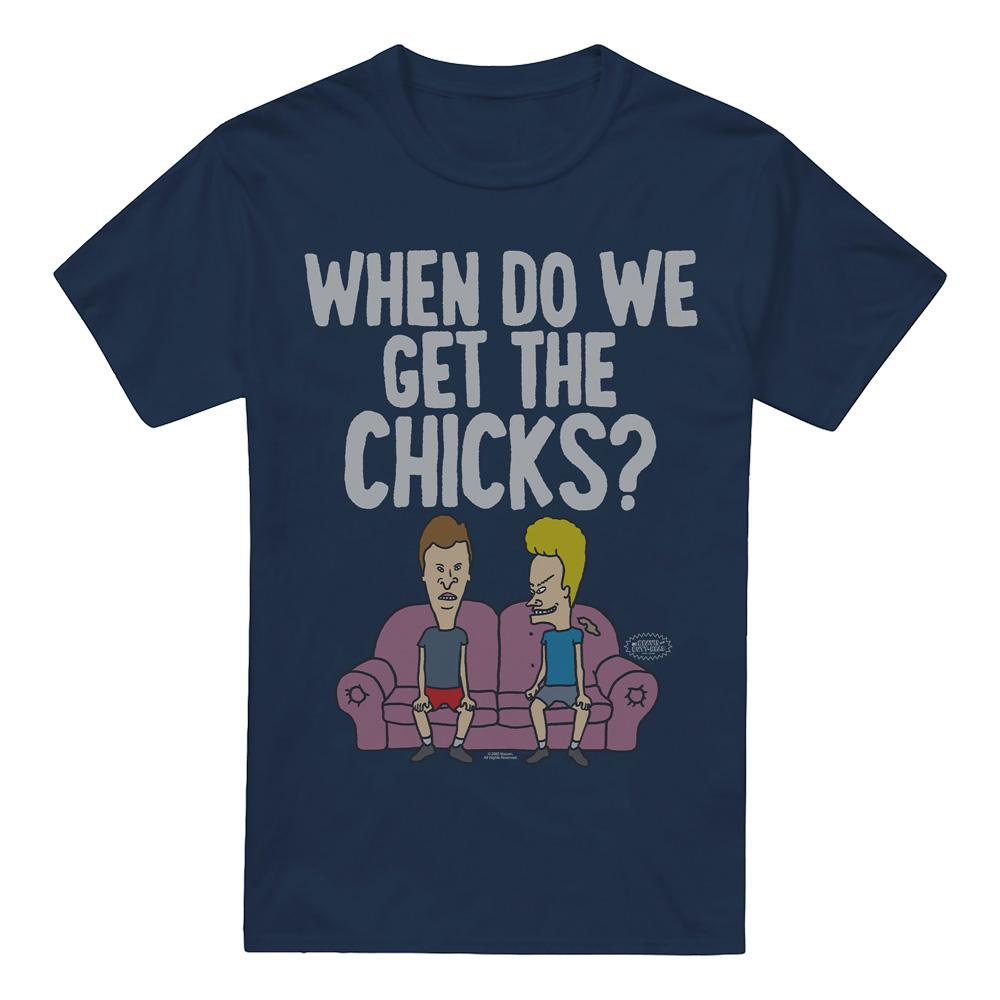 Beavis & Butthead Mens When Do We Get The Chicks? T-Shirt