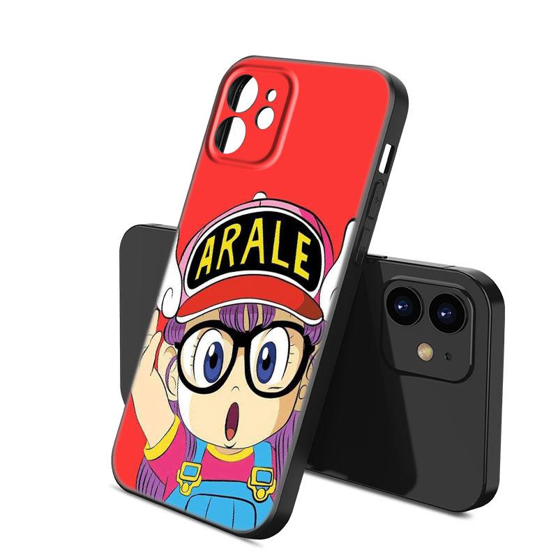 Custodia per Telefono Anime Dr Slump Arale Per Apple iPhone 12 13 Mini 11 14 15 Pro Max 7 8 Plus X XR XS SE 2020 2022 Custodia Nera in Silicone