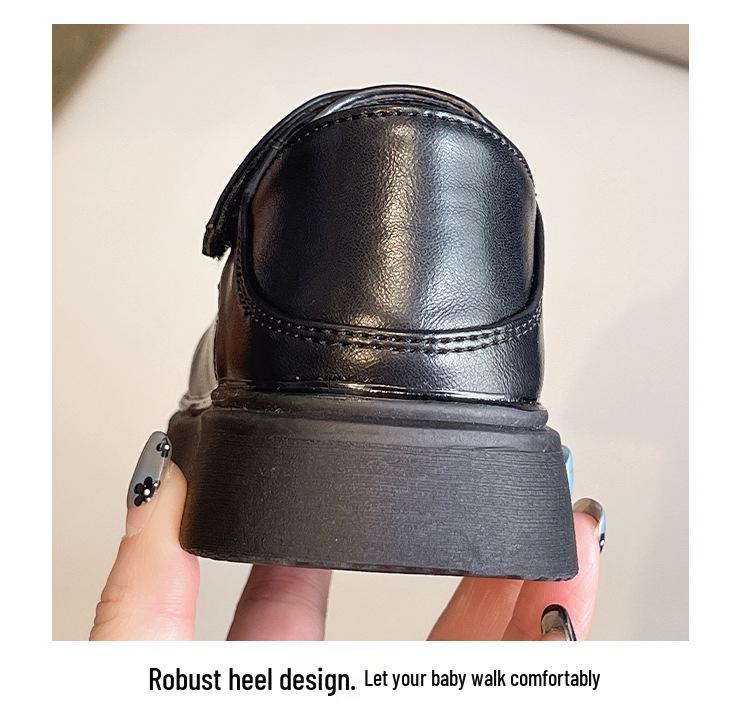 Children's Black British Style Leather Shoes - Suitable for Boys and Girls In Primary School, Perfect for Spring, Autumn, and All Seasons.