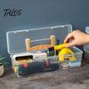 Talos Hardware Storage Box, with Handle Transparent Stackable Dust-Proof Organizer, for Tools Spices Art Supplies Office Accessories