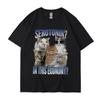 Summer Hot Sale Funny Cat Graphic T Shirt Vintage Casual Streetwear Unisex Cotton Short Sleeve Tee Highquality Tops Trendy
