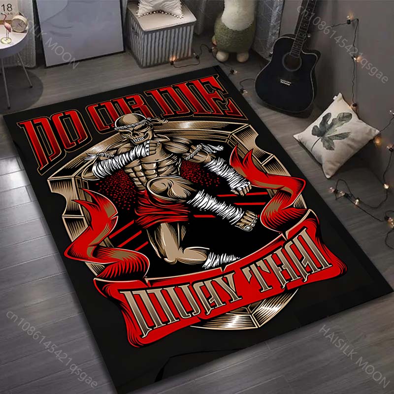 Competitive Fighting Muay Thai Print Carpet for Bedroom Living Room Bedside Sofa Floor Mat Modern Home Decor Game  Area Rug
