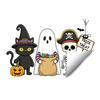 Static Glass Sticker, No Residue Reusable Window Clings, Festive Glass Decal with Halloween Dwarf Wizards Black Cats Ghosts Skeletons Pattern