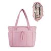 Women's Lightweight Quilted Tote Bag with Compartments, Large Capacity 15.6 Inch Laptop Shoulder Bag for Work, Nurse, Teacher, Travel & Gym