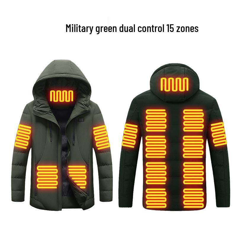 Men's 15-Zone USB Heated Cotton Jacket: Smart, Constant Temperature for Winter Cold Protection