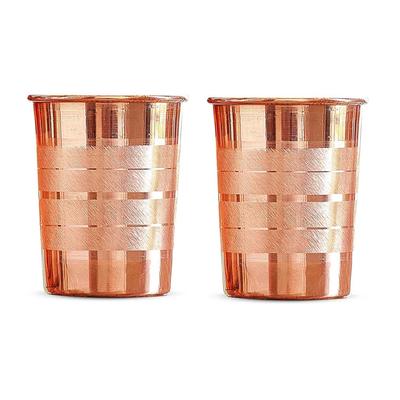 Saf Bakır Bardak 300ml | Su İçin Ayurveda İçme Bardağı | Günlük Kullanım İçin El Yapımı Bakır Kap – 2 Adet Set