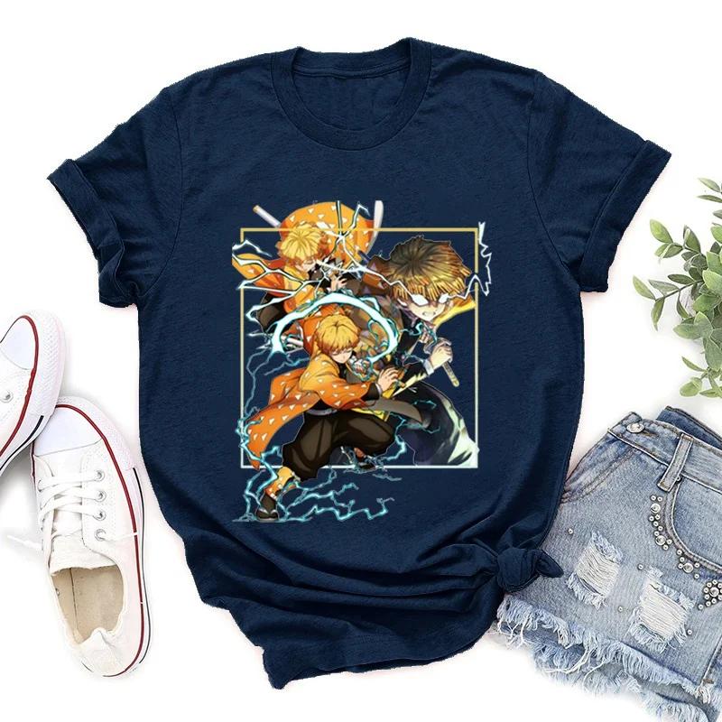 New Agatsuma Zenitsu Graphic Print T-shirt Men and Women Fashion Short Sleeve Street Casual Personality Anime T-shirt