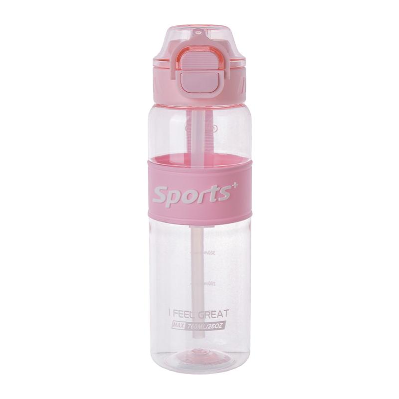 Water bottle large capacity plastic drinking cup one button open lid double drinking cup sports cup outdoor portable anti-scalding and high