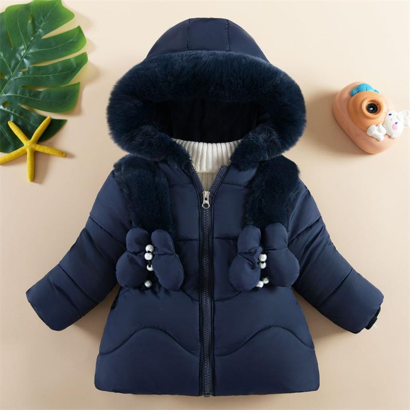 Girls Padded Down Coats Children Thickened Jackets Hooded Cotton Clothes Kids Casual Trend Parkas Winter Baby Snowsuit