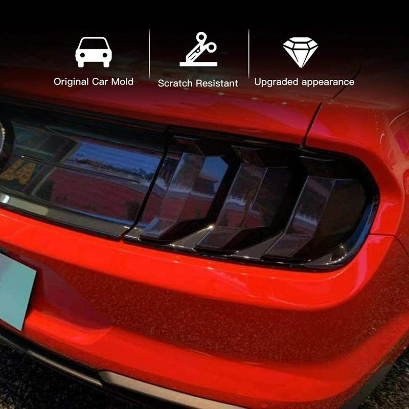 6 Pcs Car Rear Tail Light Lamp Decor Cover Smoke Black Decorative for Ford Mustang 2018-2021 Auto Exterior Accessories